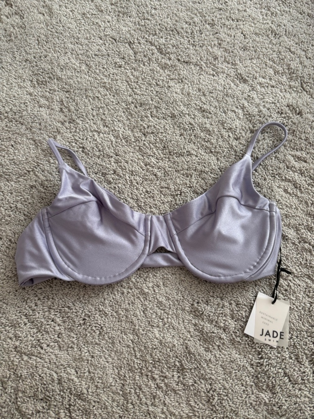 Jade Satin Underwire Bra in Lilac
